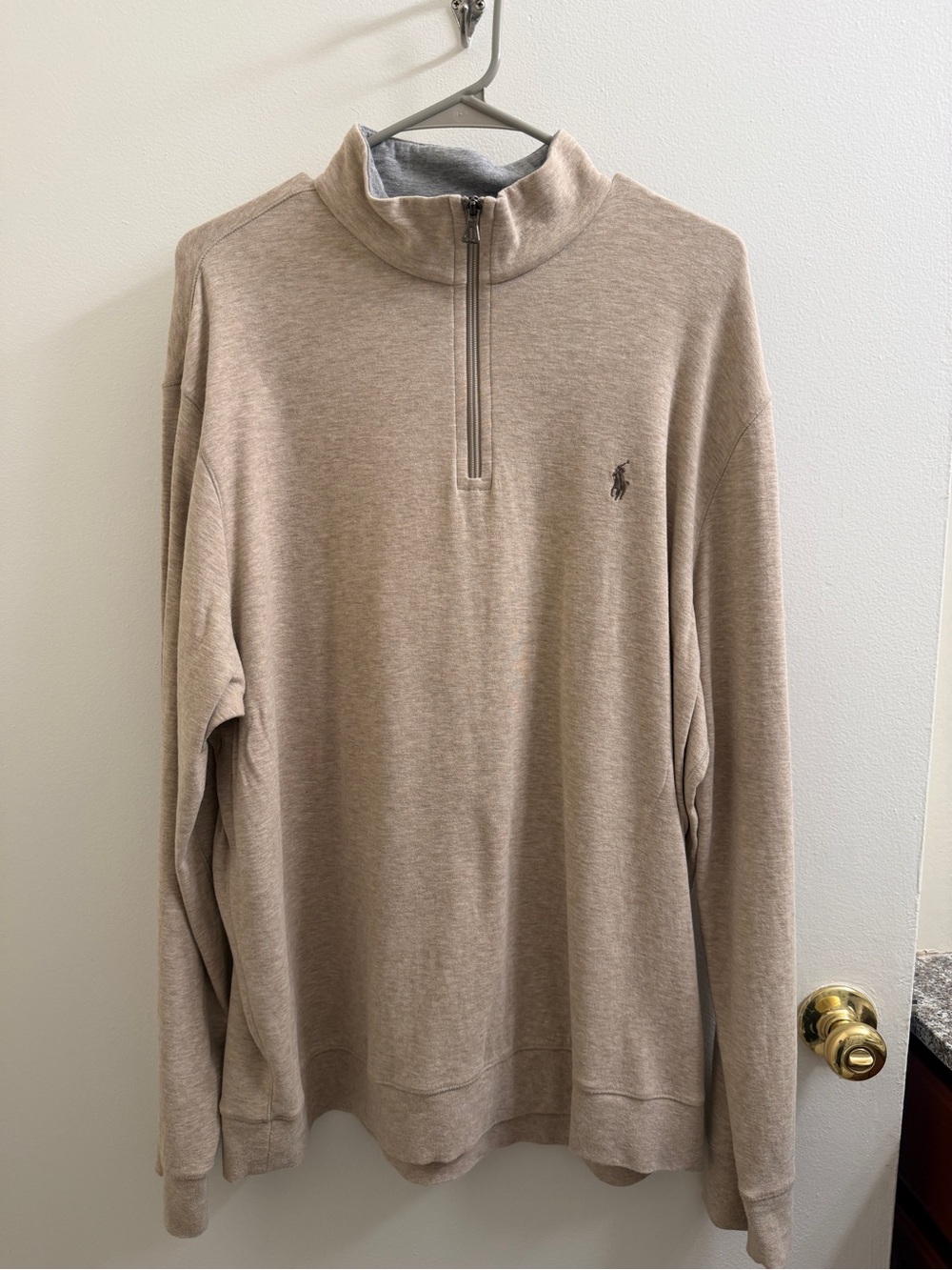Polo by Ralph Lauren Men's Zip Mock-Neck Sweater - Taupe